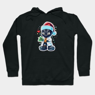 Christmas Super Hero Stylized Dark Defender Cartoon Hoodie